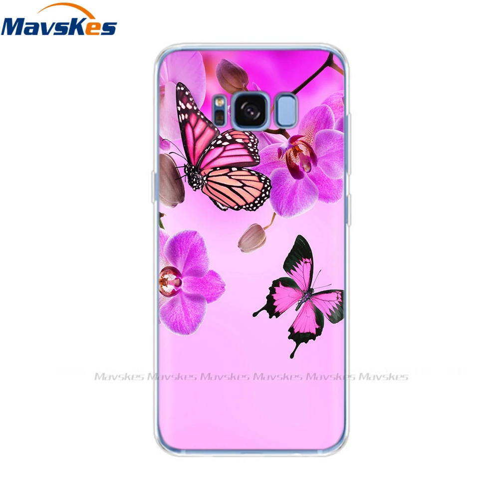 Soft TPU Case for Samsung Galaxy S8 Cute Flower Cat Phone Cover 360 Full Protective Coque for SamsungS8 GalaxyS8 Plus S8+ Funda samsung silicone case Cases For Samsung