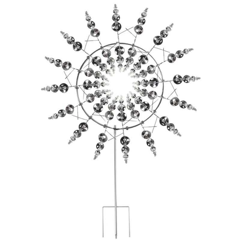 2021 New Unique Metal Windmill Geometric Kinetic Wind Spinner Catcher with Stake Decor year | Дом и сад