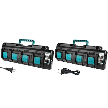 

DC18SF 4-Port 14.4V 18V 4X3A Li-Ion Battery Charger For Makita BL1820 BL1830 BL1850 BL1430 Power Tools EU Plug