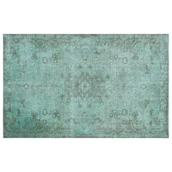 

Handmade Green Vintage Overdyed Turkish Area Rug 167x264 Cm-5'6''X8'8''