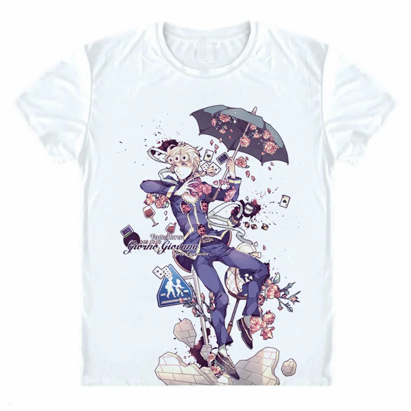 JoJo Необычные Приключения футболка дизайн Манга аниме футболка классная Новинка забавная футболка стиль для мужчин и женщин с принтом модная футболка - Цвет: 24
