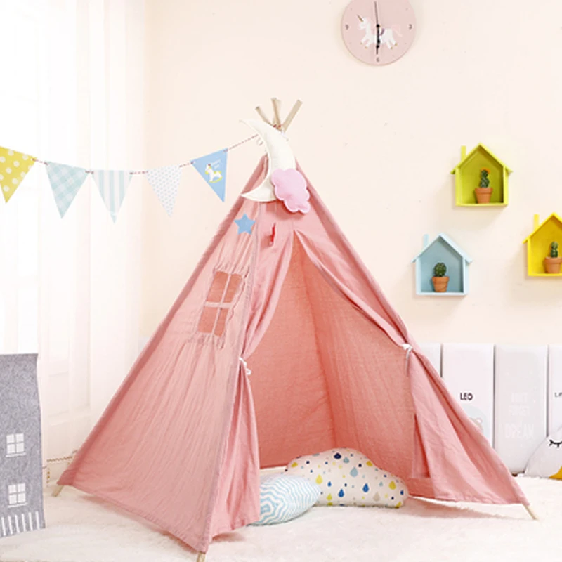 

Wigwam For Children Gift Kids Toy Tent Indoor Princess Teepee Bed Girl Boy Baby Tipi Doll Home Folding Play House Games