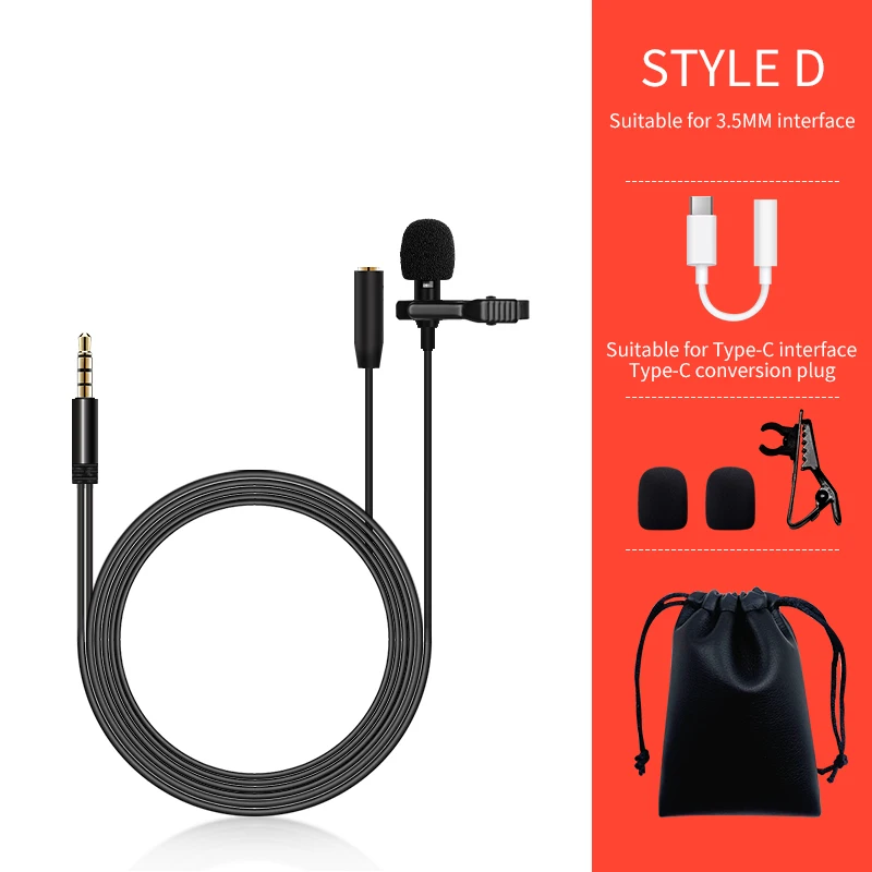 KATELEIYU mobile phone tie clip Bluetooth microphone omnidirectional metal microphone 3 5mm headphone jack Lavalier computer not