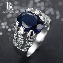 Bague Ringen, классическое Настоящее серебро, 925 кольцо с 11*14 мм овальным сапфиром, драгоценным камнем для мужчин и женщин, кольцо, подарок на свадьбу