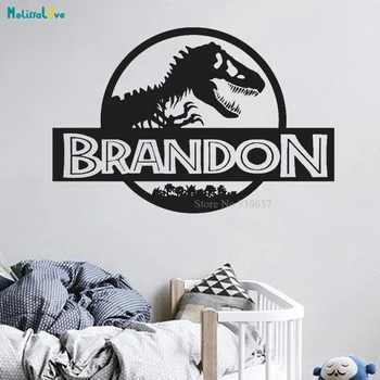 

Personalised Name Jurassic world dinosaur Decal T Rex Playroom Decal Nursery Boy's bedroom Vinyl Wall Sticker BA793