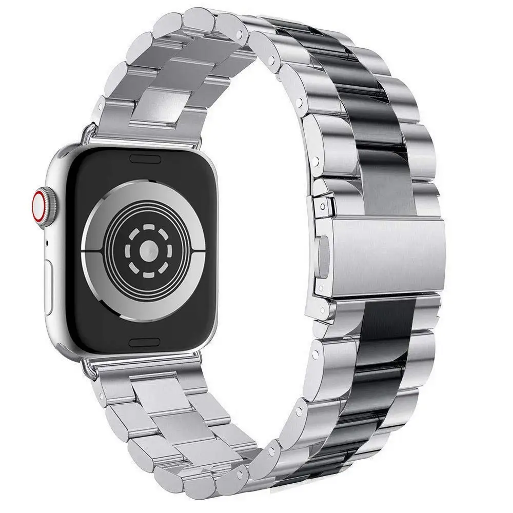 Для Apple Watch Band 44 мм 40 38 42 металлический браслет из нержавеющей стали ремешок для watch