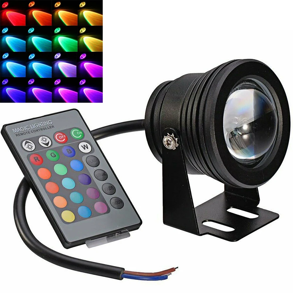Black RGB Ночной Водонепроницаемый погружной алюминиевый пульт дистанционного управления фонтан для бассейна RGB пруд Точечный светильник вечерние светодиодный лампы подводный светильник для аквариума - Испускаемый цвет: Black RGB