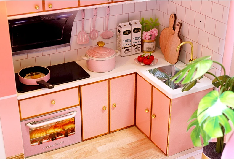 DIY маленький кукольный Кукольный дом посылка, музыкальный светодиодный Развивающие игрушки для детей, подарок на день рождения, кукольные аксессуары, миниатюрный кукольный домик