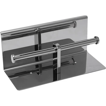 

Bathroom Wall Mount Double Toilet Paper Holder with Shelf for Restaurant Hotel Home Shopping Mall Office