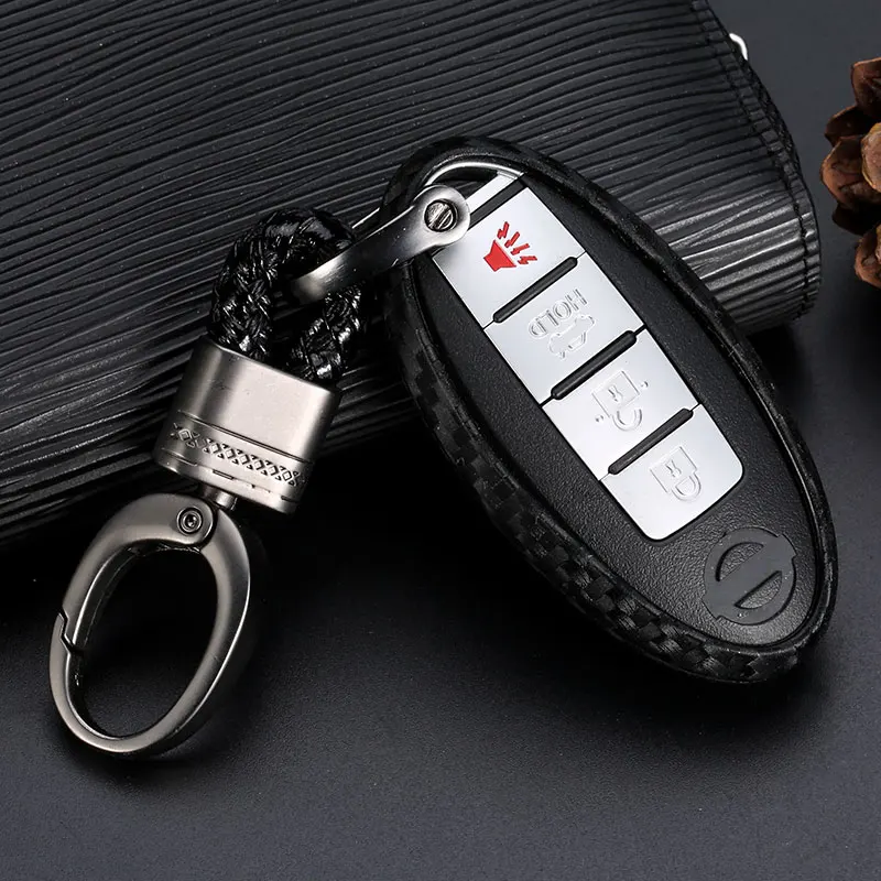 Чехлы для ключей из углеродного волокна Nissan Infiniti Altima Armada Maxima Rogue 370Z Cube M35 M37 M45 G25 G35