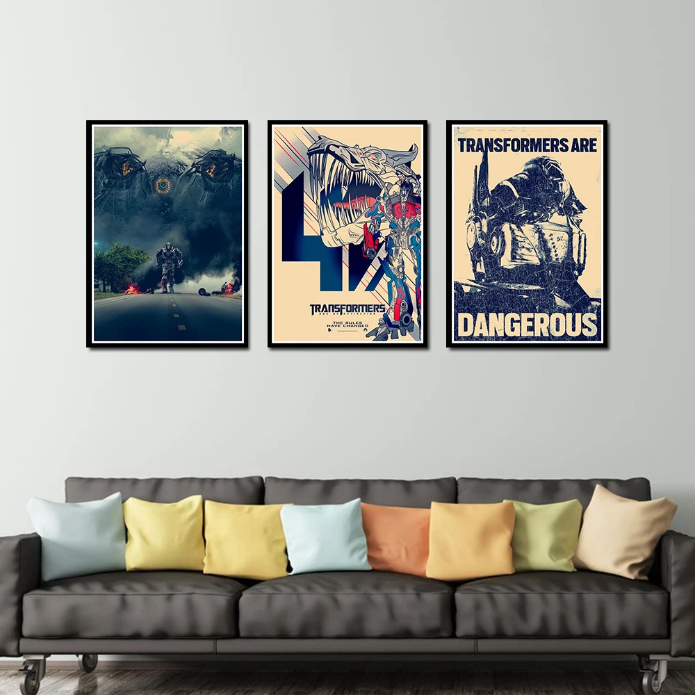 Трансформеры # Age of Extinction A плакат декоративный DIY настенная холщовая наклейка
