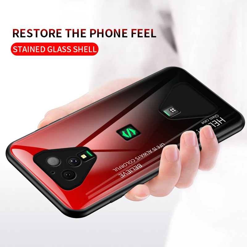 For Xiaomi Black Shark 3 Pro Case Gradient Tempered Glass Soft Silicone Bumper Case Cover For Blackshark 3 Pro Gobal Funda For Xiaomi Black Shark 3 Pro Case Gradient Tempered Glass Soft Silicone Bumper Case Cover For Blackshark 3 Pro Gobal Funda