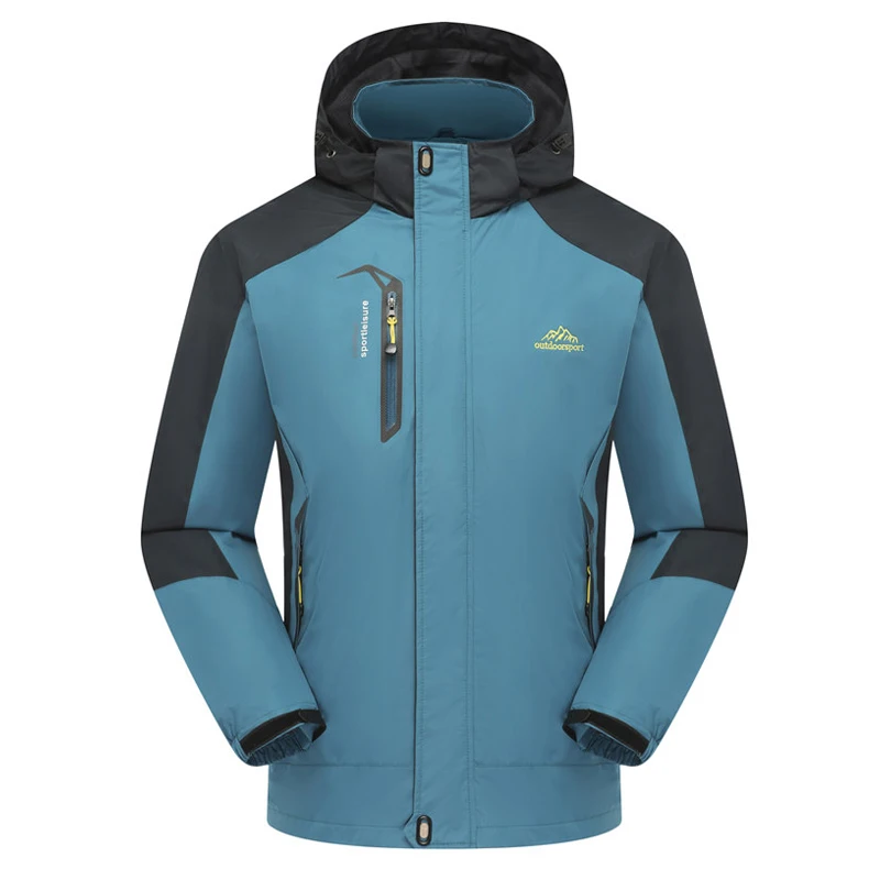 Men Lake Blue Mountainskin 5XL мужские куртки водонепроницаемые весенние пальто с капюшоном для мужчин и женщин верхняя одежда армейская однотонная Повседневная брендовая мужская одежда, SA153 - Цвет: Men Lake Blue