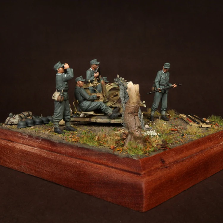 1/35 масштаб Неокрашенная фигурка из смолы зенитная пушка 5 фигурок(база и аксессуары в комплект не входят) GK рисунок