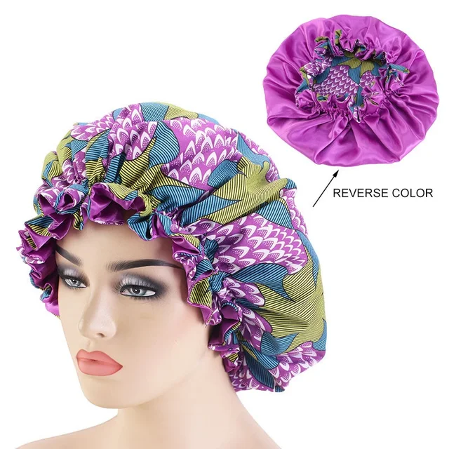 New Solid Women Satin Bonnet Fashion Stain Silky Big Bonnet for Lady Sleep Cap Headwrap Hat Hair Wrap Accessories Wholesale style17