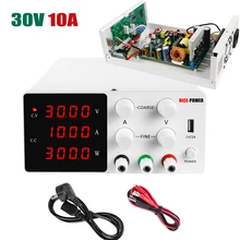 Fuente de alimentación de laboratorio CC regulada, estabilizador de corriente Digital, 30 V, 10A, 4 dígitos, AC110V/220V