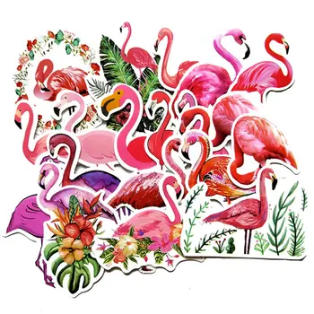 

19pcs Cartoon Flamingos Waterproof PVC Stickers Skateboard Suitcase Luggage Guitar Vsco Girl Graffiti Stickers Kids Classic Toy