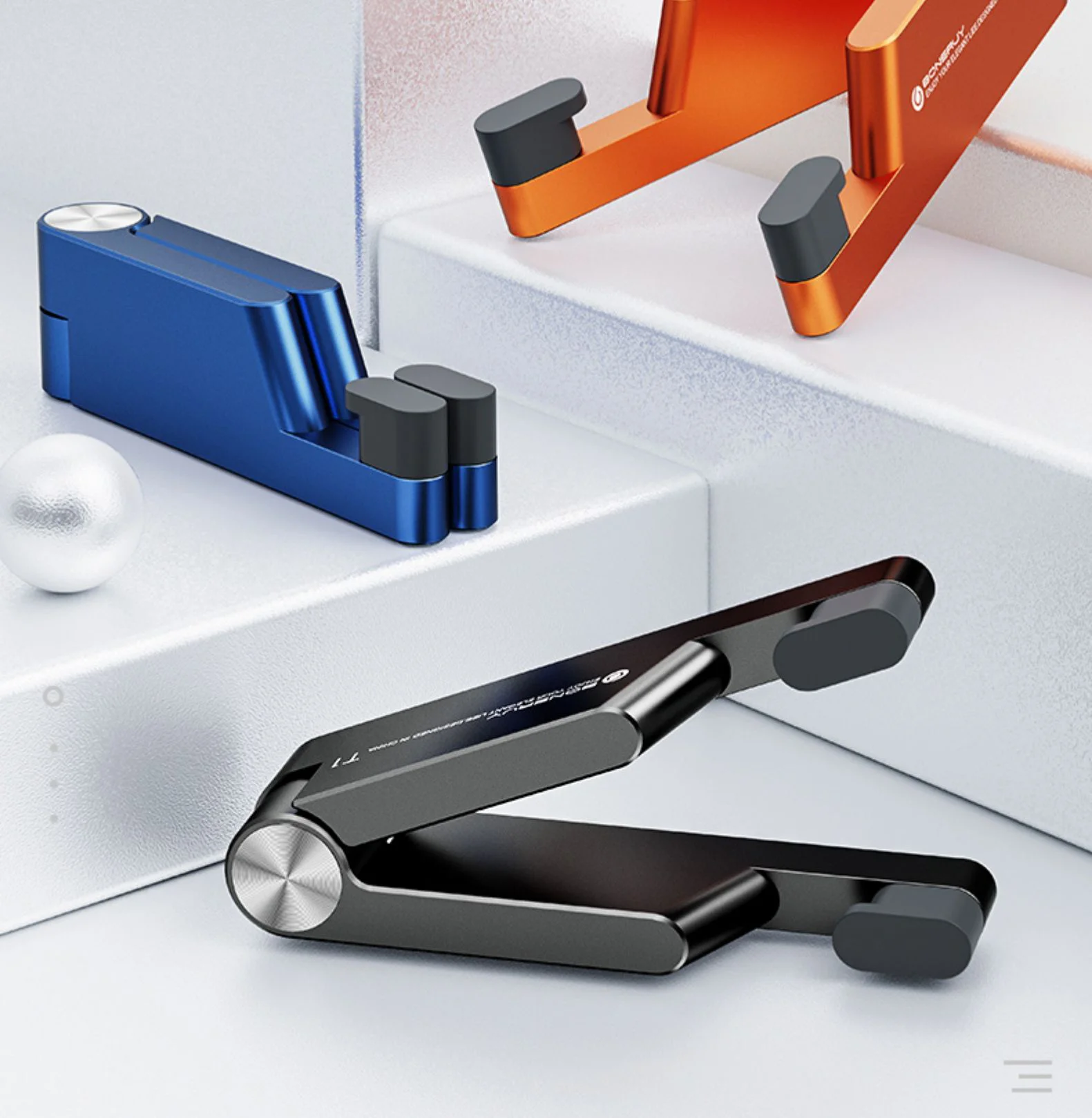 T1 Universal Mini Size Aluminum Portable Folding Desk Mount Holder Bracket Mobile Phone Cradle Foldable Stand for Cellphone iPad