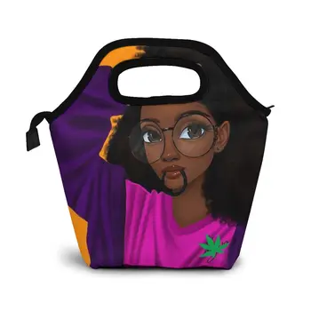 

NOISYDESIGNS 2019 New Fashion Thermal Insulated Lunch Box Africa Art Painting Girls Bag Tote Pouch Lunch Container Bolsa