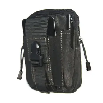 

Men Wallet Card Holder Tactical Molle Waist Bag Waterproof Zipper Coin Purses Carabiner Multifunctional Pocket Hunting EDC Pouch