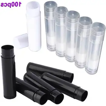 

100PCS Cosmetic DIY Empty Chapstick Lip Gloss Lipstick Balm Tube with Caps Container Lip SSwell