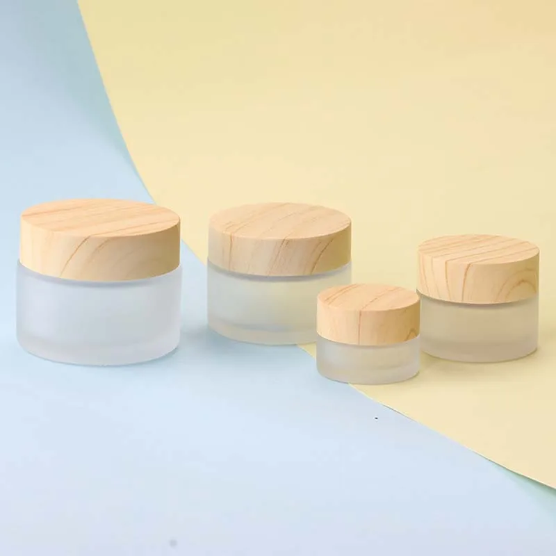 5g-100g Mini Glass Empty Jar Pots Cosmetic Makeup Inner Lid Face Cream Lip Balm Container My Refillable Bottles
