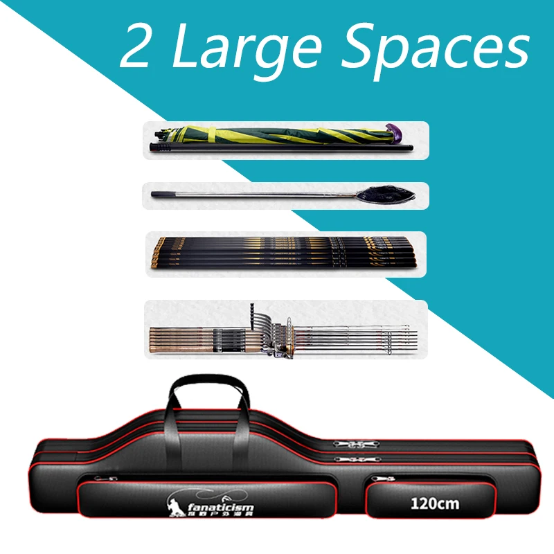 

Large-Capacity Outdoor Fishing Rod Toolbox Fishing Gear Line Reel Accessories Storage Bags Waterproof Wear-Resistant
