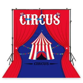 

HuaYi red curtain decoration circus background photography backdrops for circus photoshoot photography backdrops XT-7515