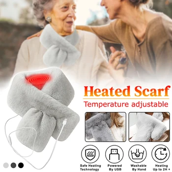 

New USB Electric Heated Plush Shawl Heating Scarf Warming Neck Wrap Women Heating Scarf for Winter Outdoor