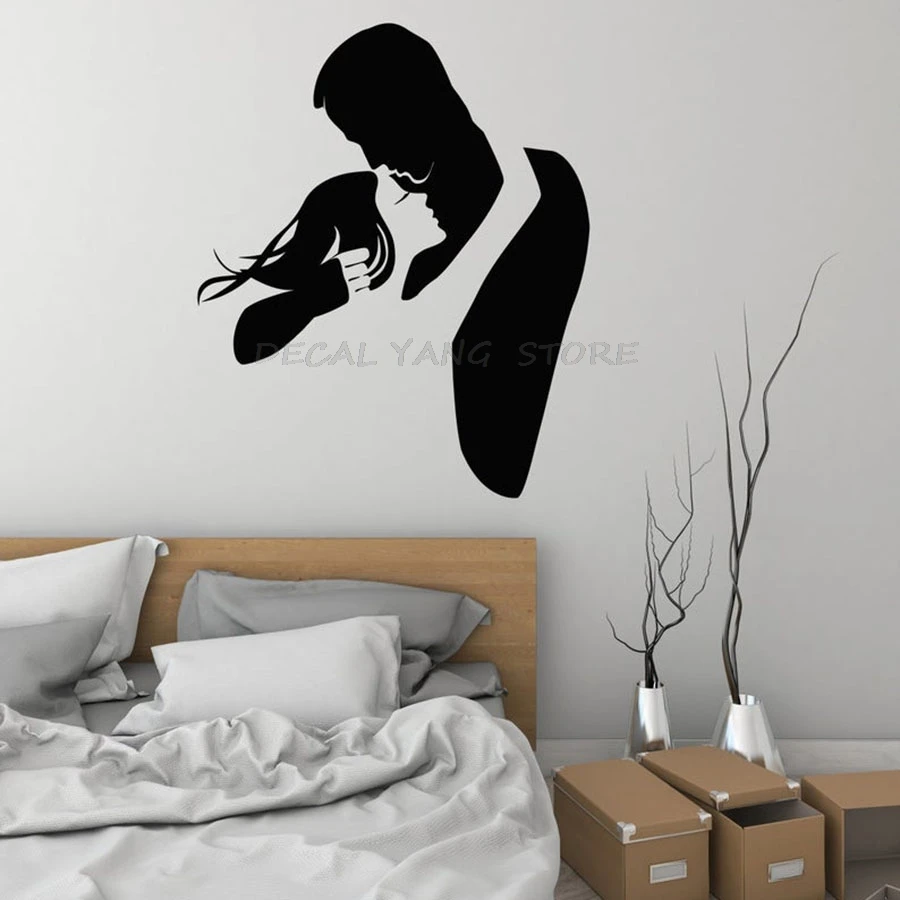 Loving Couple Wall Decal Bedroom Romantic Adult Home Design Decoration