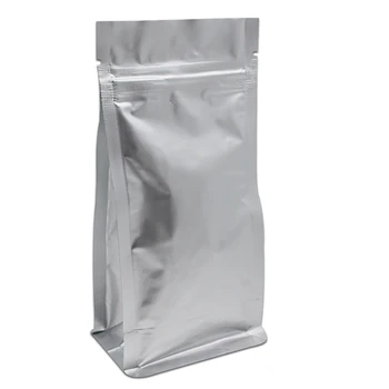 

30Pcs Silver Pure Aluminum Foil Bags Stand Up Package Bags Self Sealable Ziplock Bag With Zipper for Coffee Bean Spice Storage