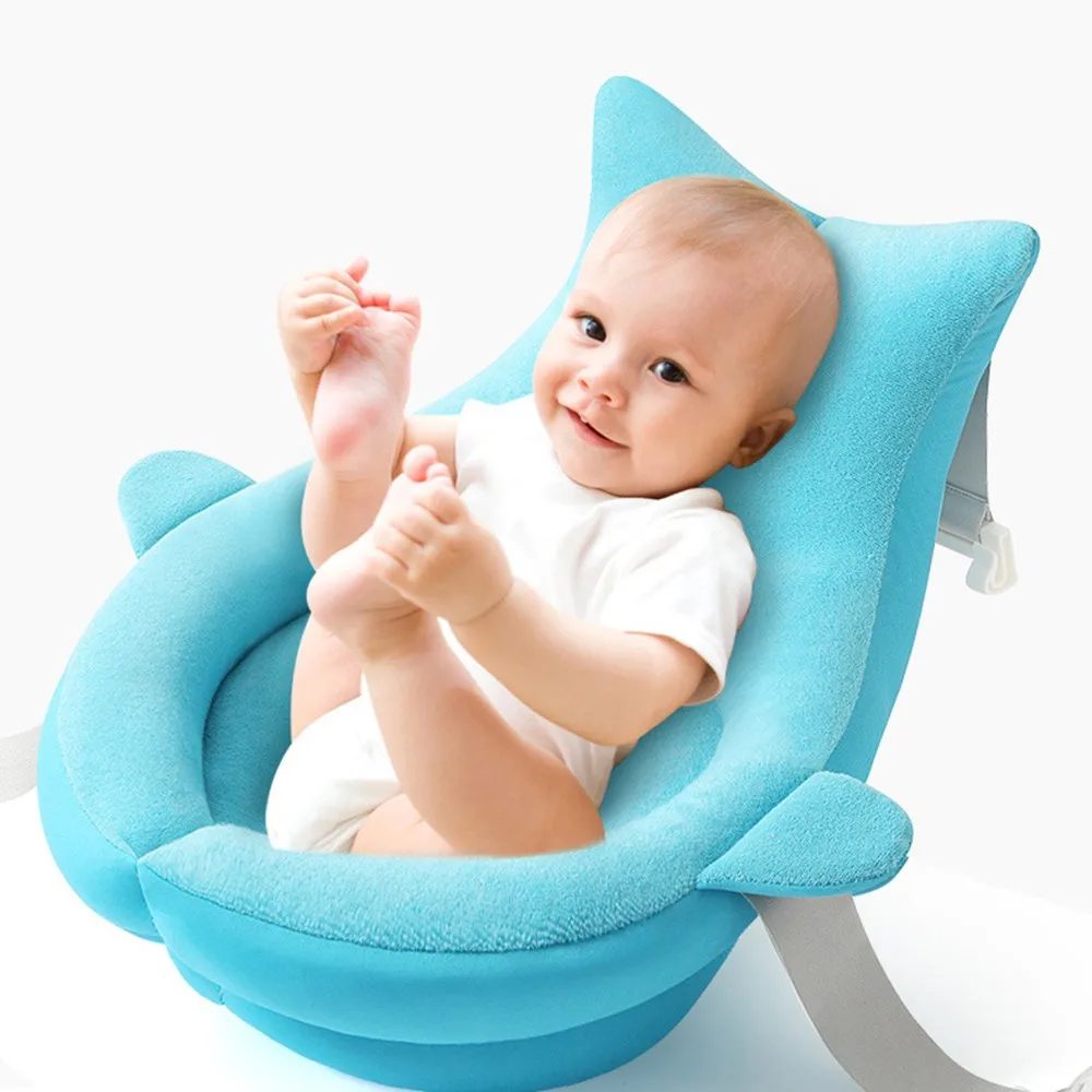 

Cartoon Portable Foldable Baby Shower Bath Tub Pad Infant Adjustable Suspension Bath Mat Safety Bathtub Mat Seat for Bathroom