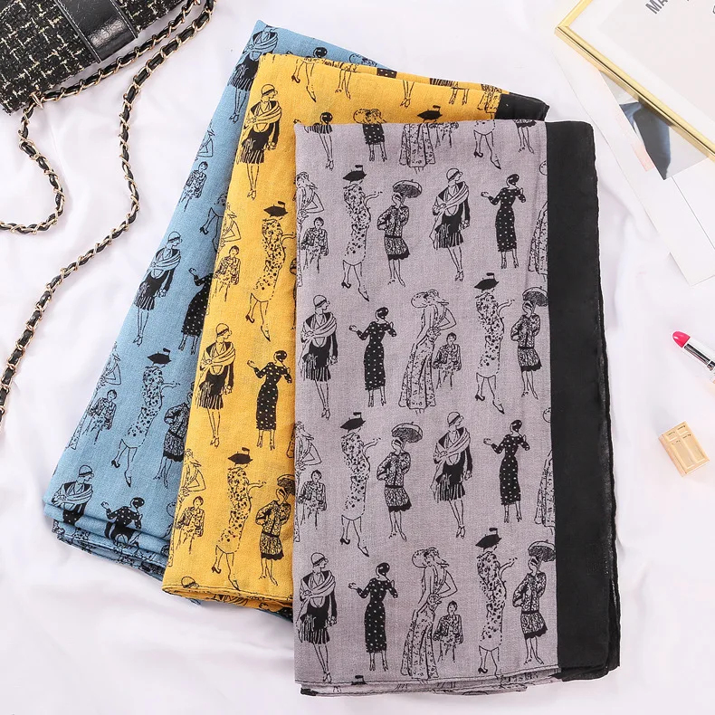 

2020 New Lady Print Scarves Shawls Soft Trendy Scarf Wrap Hijab Muffler 3 Color Free Shipping