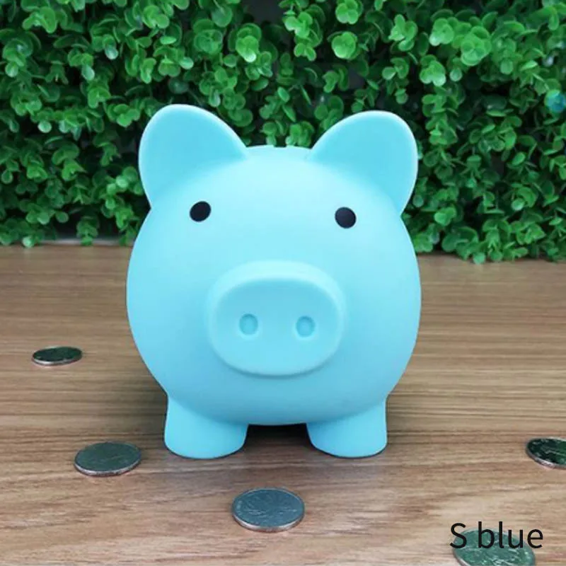 S blue Мультяшная свинья в форме копилки детские игрушки подарок на день рождения Домашний декор копилки копилка 1 шт. коробка для хранения монет - Цвет: S blue