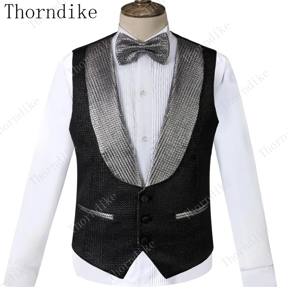 Thorndike блестящая ткань мужская официальная одежда костюмы свадебное платье костюм куртки+ жилет+ брюки Высокое качество Мужские Умные повседневные тонкие 3 шт