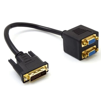 

DVI 24+5 Male to 2 VGA Female Splitter Cable Adapter VGA One in Two Conversion Cable Y Splitter Cable Adapter Cable