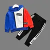 Baby Boys Clothes Set Stripe Stitching Brand Clothing Sets For Boys Hooded Jacket+Pants 2pcs Children Sport Suit 2 3 4 5 6 Years ► Photo 3/6