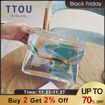 

Clear Transparent PVC Shoulder Bags Women Candy Color Women Jelly Bags Purse Solid Color Handbags sac a main femme Crossbody Bag