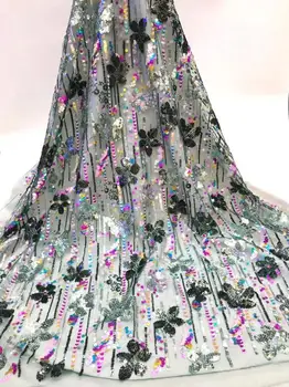 

CiCi-59.3804 fashionable sequins tulle embroidery french net lace fabric for party dress