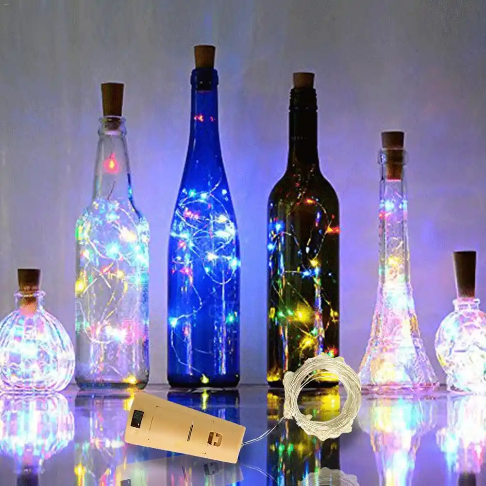 Светодиодный свет Строка 1 м 10 световая гирлянда бутылки вина светодиодный Корк тесто световые гирлянды украшения Гирлянда в бутылке для бу...