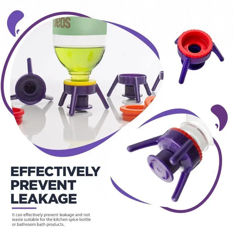 Bottle Cap Stand Kit Bottle Holder Useful Shampoo Bracket Leakproof Cover Flip-it Drops Squeezing Inverted Stand Cap Toss It