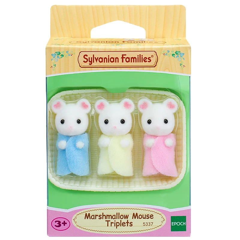 Sylvanian Families кукольный домик пушистые животные Зефир мышь тройняшки 3 шт детские фигурки Новинка 5337