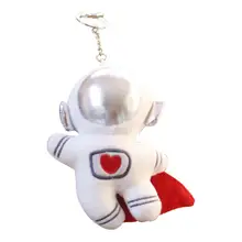 

White Soft Space Supermen Astronaut Plush Stuffed Pendant Skin-friendly Astronaut Stuffed Keychain Good Hand Feel for Car