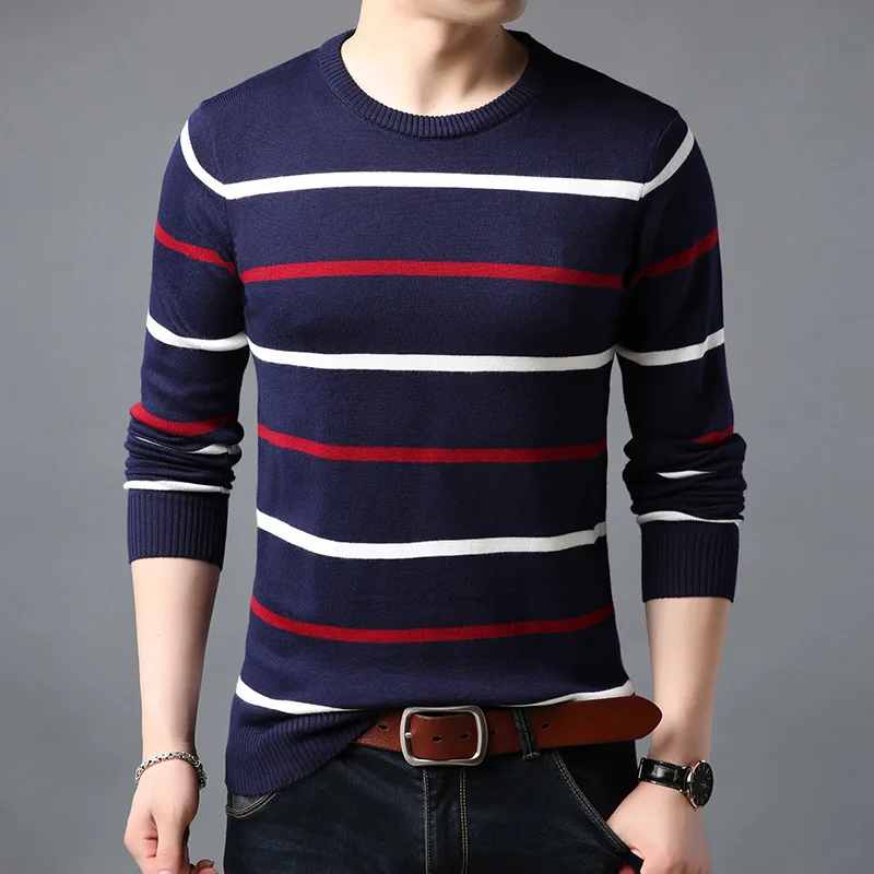 YUSHU новый модный брендовый свитер для мужчин пуловеры Slim Fit вязаные Джемперы