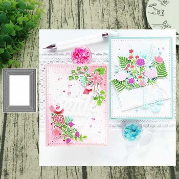 

Metal Cutting dies Dotted rectangular frame cut Scrapbooking Paper Craft Handmade Card Punch Art Cutter Decorative