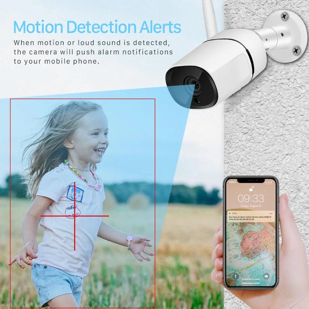 1080P Wifi IP камера двухсторонняя аудио ONVIF 2MP безопасности видео Беспроводная Ai