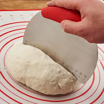 

ERMAKOVA Stainless Steel Pastry Scraper Bench Scraper Flour Chopper Best as Pizza and Dough Cutter Baking Tool