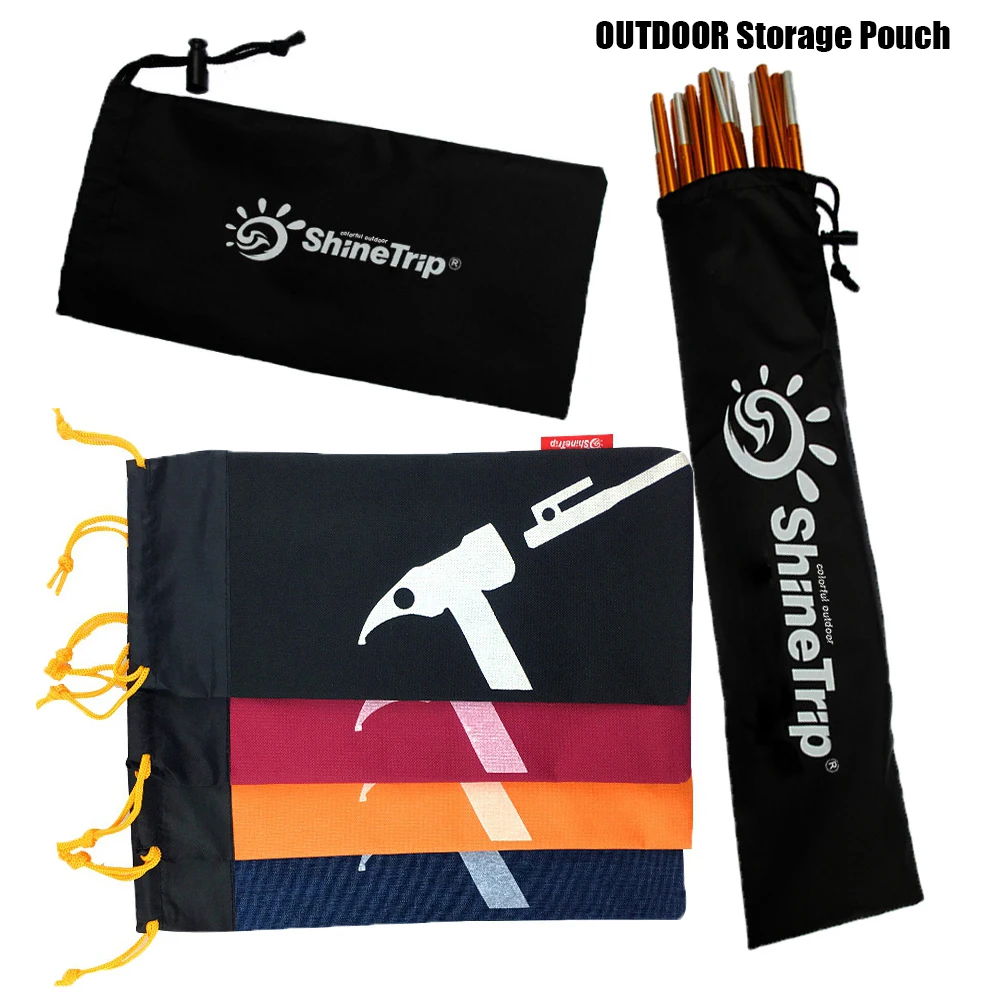 Tent Stake Bag Outdoor Camping Tent Pegs Stake Nails Zip Storage Pouch Case