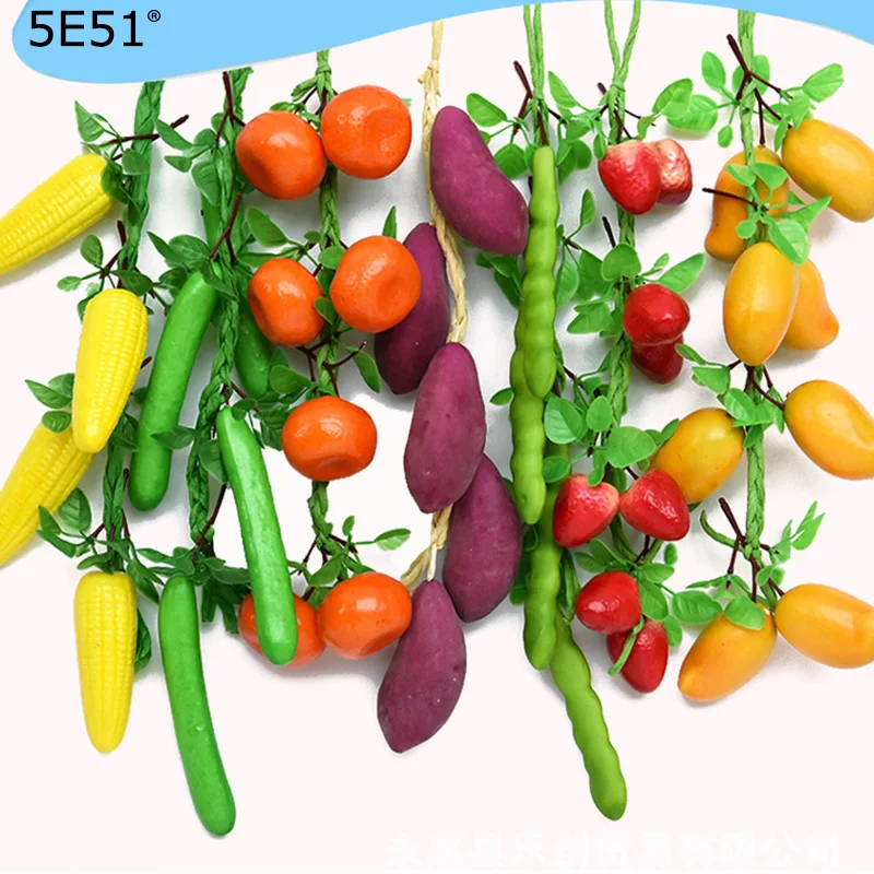 

1pcs Classroom corridor layout decoration supplies hemp rope ornaments simulation fruits and vegetables
