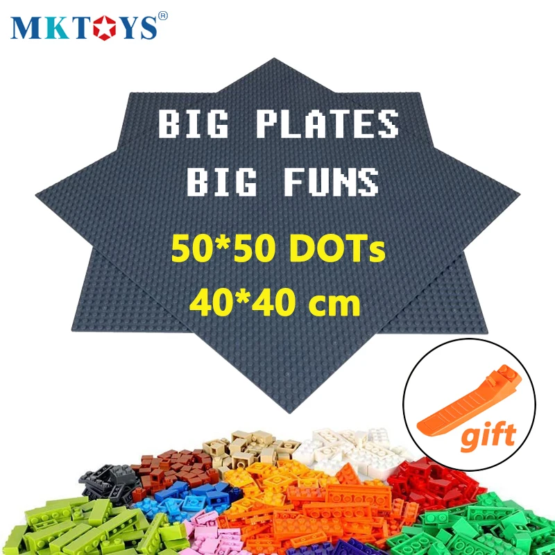 

MKTOYS Bricks Base Plate 50*50 Dots Blocks Baseplates for All Major Brands Building Block Educational Toys for Children